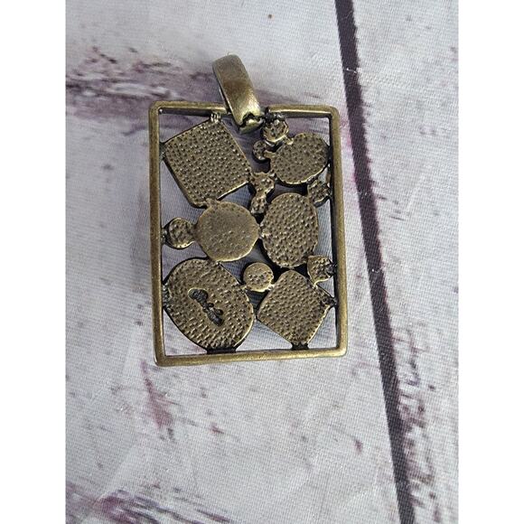 Park Lane Amber Stone Pendant Necklace Rectangle Jewelry Fall Colors - Picture 3 of 5